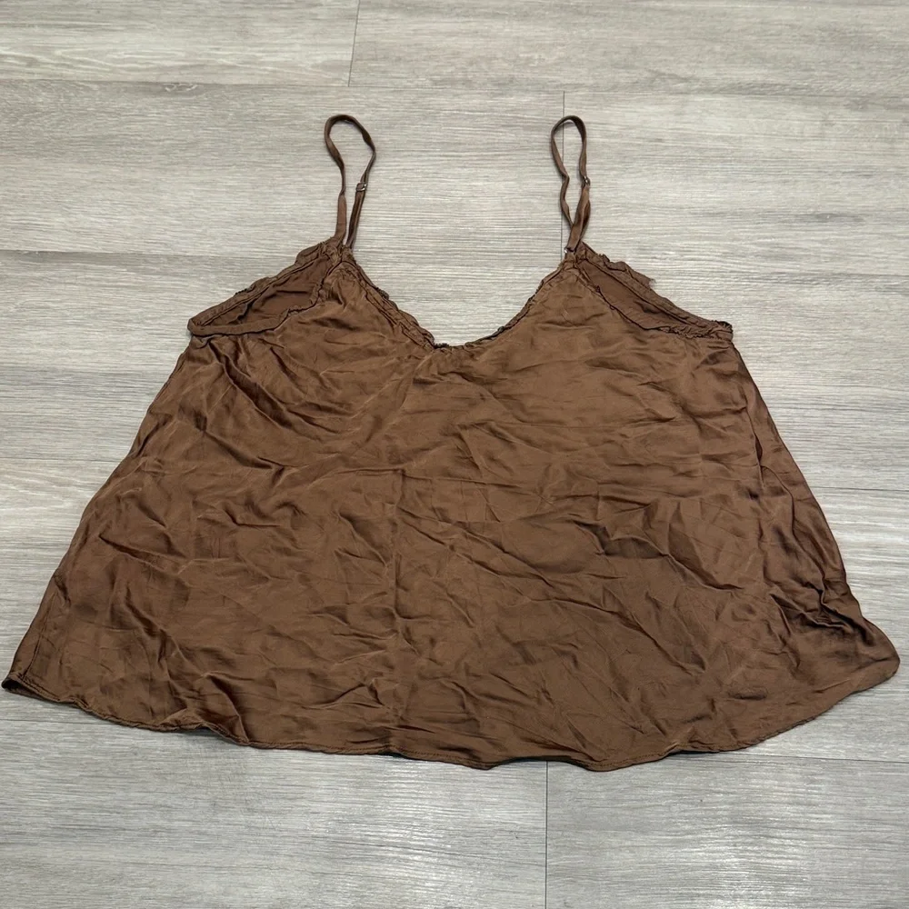 Aritzia Silk Brown Tank Top - Picture 3 of 3